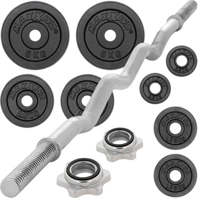MAXXIVA liatinový obojručný set zo závažím, 26 kg