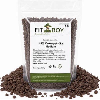 FITBOY 45% Čoko-pecičky Medium 1000 g