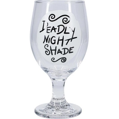 CurePink Sklenice s nápisem svítícím ve tmě Disney The Nightmare Before Christmas|Ukradené Vánoce Smrtící noční stín 350 ml