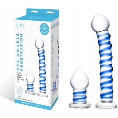 Glas Double Penetration Glass Swirly 2 pcs