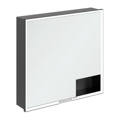 Villeroy & Boch My View+ - Zrcadlová skříňka s LED osvětlením 80x75x17 cm, 2 dvířka, grafit/matná černá B48280VR