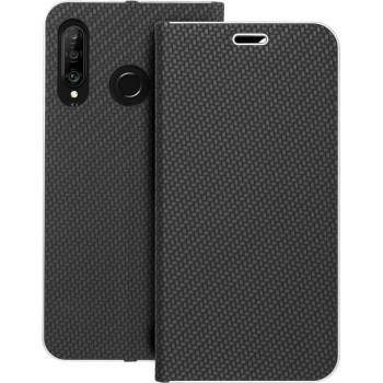 Púzdro Forcell LUNA Book Carbon Huawei P30 Lite čierne