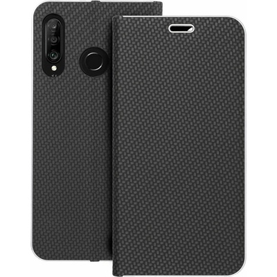 Púzdro Forcell LUNA Book Carbon Huawei P30 Lite čierne