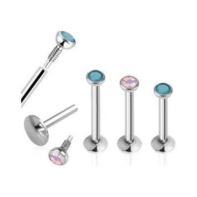 Piercing labret chirurgická ocel s opálem HWLSI21