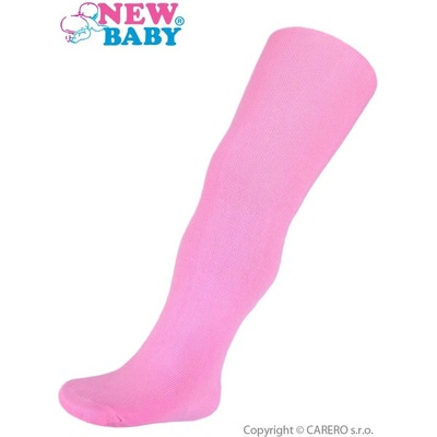 New Baby bavlnené jednofarebné pančucháčky ružové