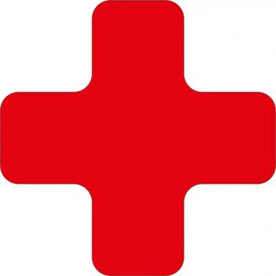 Samolepicí značení umístění palet WT-5110, tvar ''X'' – PVC, červená, 150×150×50 mm, balení 25 ks