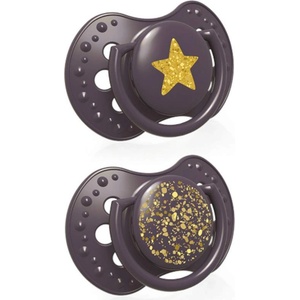 LOVI Силиконови залъгалки Lovi - Stardust, 18m +, 2 броя, Лилави (22/895_vio)