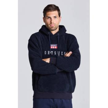 GANT D2. RETRO FLAG FLEECE HOODIE modrá