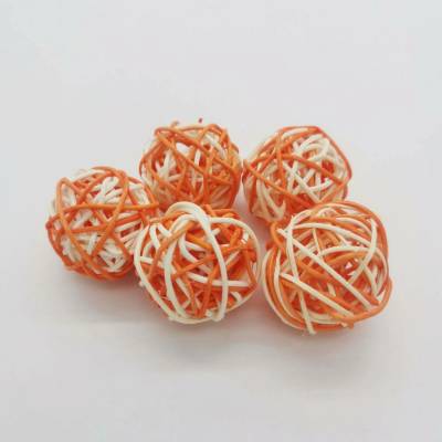 Ratan ball 4 cm / 30 kusů - krémovo-oranžová - SU1021
