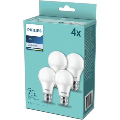 Philips žárovka LED klasik, 10W, E27, studená bílá, 4ks