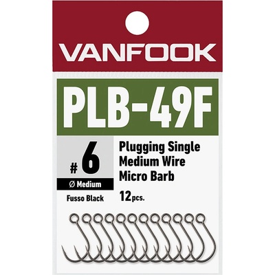 Vanfook PLB-49F Plugging Single Medium Wire Micro Barb vel.10 12 ks