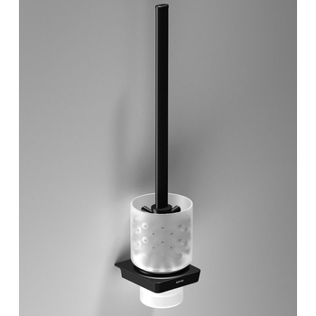 Sapho ZEN BLACK nástěnná WC štětka (166497)