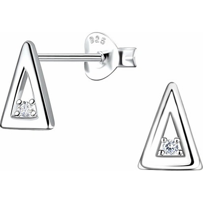 Nefertitis 36911 Stříbrné náušnice pecky se zirkony TRIANGLE II NF61021 8 mm, 0,79 g