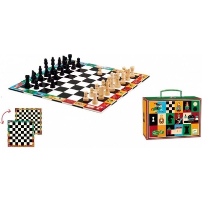 Dřevěná hra - Djeco - Malované šachy