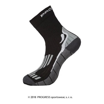 Progress ponožky Running High Sox čierna/sivá