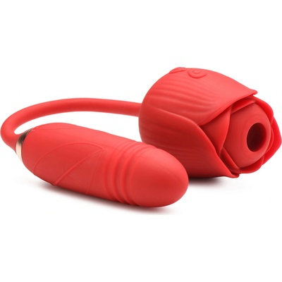 Bloomgasm Romping Rose Suction Rose & Thrusting Vibrator Red