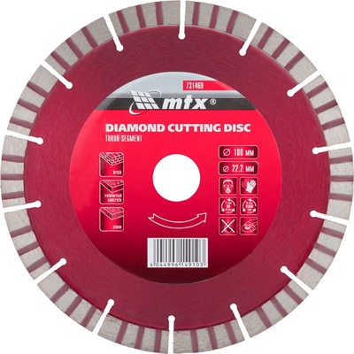 MTX Диск диамантен за сухо рязане turbo, сегментиран, 180 х 22, 2 мм// mtx