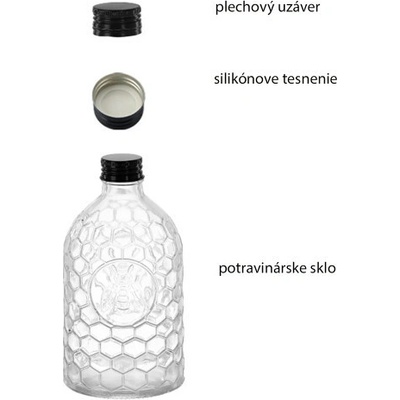 HOME Sklenená fľaša MEDOVA 500ml