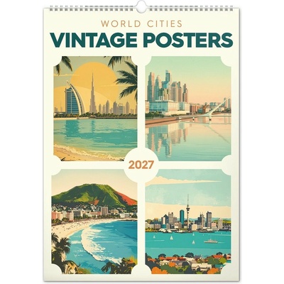 NOTIQUE nástěnný Vintage plakáty světová města 33 × 46 cm 2027