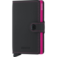 Secrid Miniwallet Matte Black & Fuchsia s růžovým prošíváním