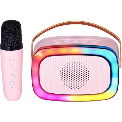 PŘENOSNÝ KARAOKE BOOMBOX SET REPRODUKTOR BLUETOOTH MIKROFON USB