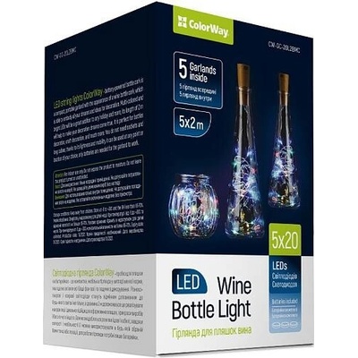 COLORWAY 5x LED řetěz/ vnitřní / 5x 20 LED / délka 5x 2m / více barevný/ napájení baterie (CW-GC-20L2BMC)