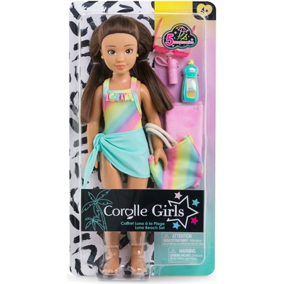 Corolle Luna Beach Set s dlhými hnedými vlasmi 28 cm