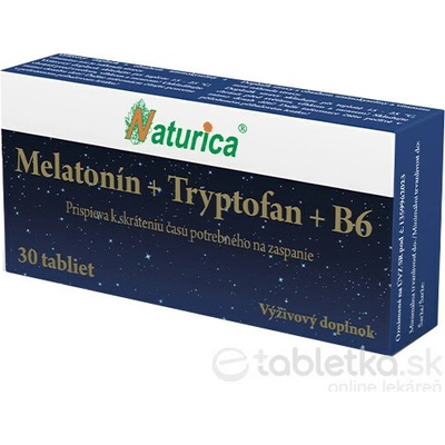 Naturica Melatonín + Tryptofan + Vitamín B6 30 ks
