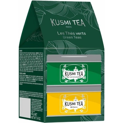 Kusmi Tea Sada dvou miniatur zelených sypaných čajů Spearmint & BB Detox 2 x 20 g