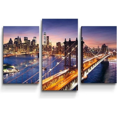 Sablio Obraz - 3-dílný Most v New Yorku - 75x50 cm