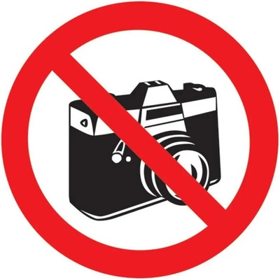 Walteco Zákaz fotografování - symbol 90x90mm, samolepka Množství: 1 ks , 20112