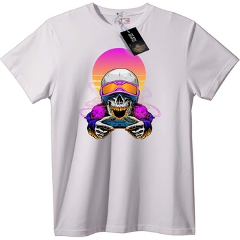 NOONEBRAND Тениска Ретро Геймър Череп - 5XL, Black