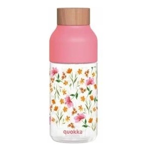 QUOKKA Ice - Ecozen water bottle 570 ml (Pink Flowers)