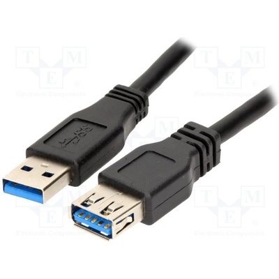 Logilink CU0041 USB 3.0, USB A zásuvka, USB A vidlice, niklovaný, 1m, černý