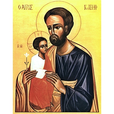 Sv. Josef s Ježíškem (ikona 091) Rozměry cm: F - 28x40cm