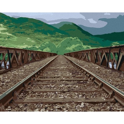 zuty Malování Podle Čísel Koleje Přes Most 40 x 50 Cm Plátno Rám
