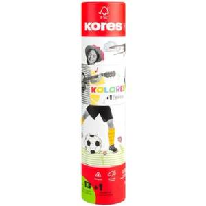Kores Комплект цветни моливи, триъгълни, 1 графит, 1 острилка, KORES "KOLORES Twist & Turn", 12 различни цвята 93319 (93319)