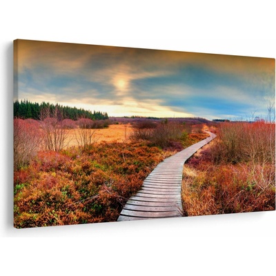 Obraz - Podzimní cesta krajinou, jednodílný 150x100 cm – Hledejceny.cz
