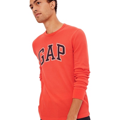 GAP WAFFLE CREW LOGO oranžová černá