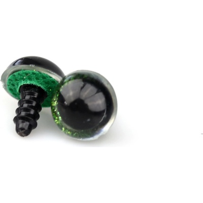 Pro Háčkování Oči bezpečnostní třpytivé zelené, 8 mm