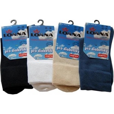 Loana Pobtex ponožky pro diabetiky LOANA černá – Zboží Dáma