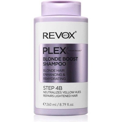 Revox Plex Blonde Boost Shampoo. Step 4B шампоан, неутрализиращ жълтите нюанси за руса коса 260ml