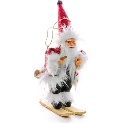 MagicHome Dekorácia Vianoce Santa na lyžiach 18 cm