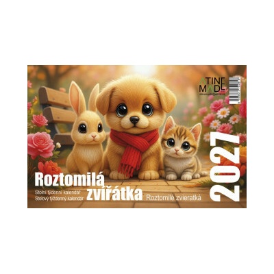Roztomilá zvířátka, stolní, týdenní, 14 x 21,4 cm 2027