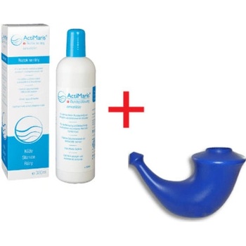ActiMaris Sensitiv roztok 300 ml + Rhino Horn konvička na výplach nosu velká konvička