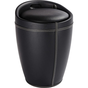 Wenko Черен кош за пране и табуретка в едно Linen Look, 20 л Candy - Wenko (21774100)