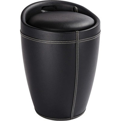Wenko Черен кош за пране и табуретка в едно Linen Look, 20 л Candy - Wenko (21774100)