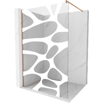 Mexen Kioto душ-параван Walk-in 100 x 200 cm, бяла вълна 8 mm, четкана мед - 800-100-101-65-97 (800-100-101-65-97)