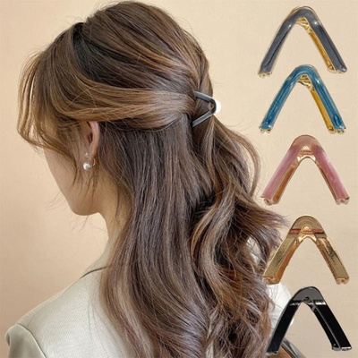 Ambiel Charm Módní acetátové trojúhelníkové sponky do vlasů pro ženy Dívky Hair Claw Chic Barrettes Claw Claw Vlásenky Styling Tool Vlasové doplňky