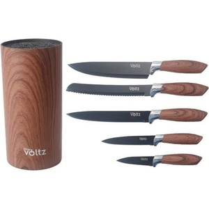 Voltz Комплект ножове и поставка Oliver Voltz OV51633G5 Wood, мраморно покритие, кафяви (OV51633G5 Wood)